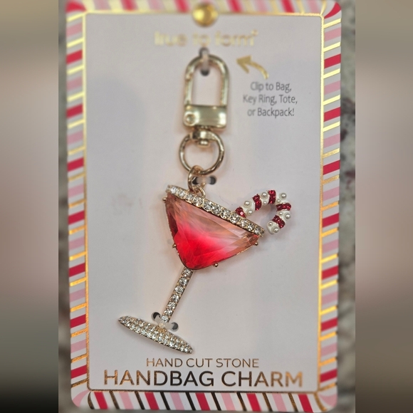 Piper K Accessories - True To Form Red Peppermint Martini Handbag Charm, Nwt